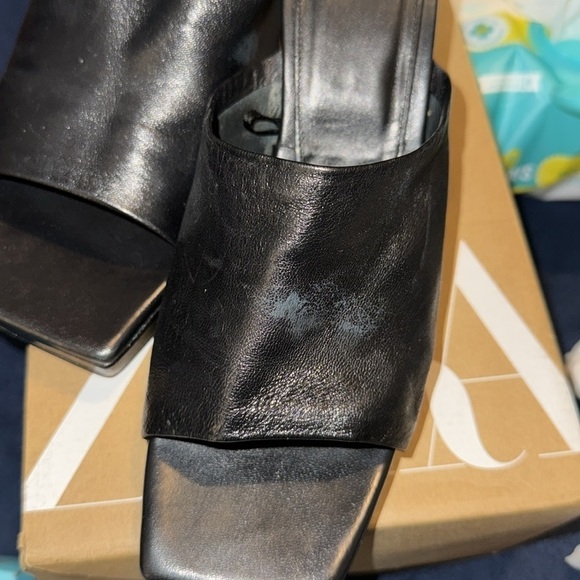 Zara leather heel platform mules black size 9US/40 - Picture 15 of 15